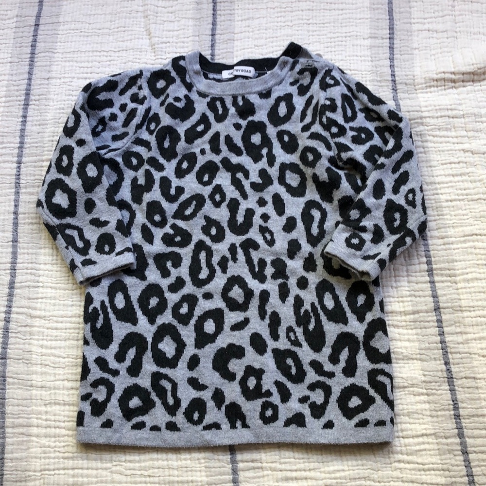 Leopard print sweater dress/long shirt